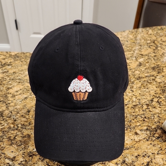 Black Cap with Cupcake Embroidery - Picture 1 of 2